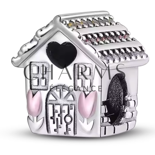 Charm Maison & Tulipes Roses – Chaleur et Douceur de Vivre - Charms Élégance