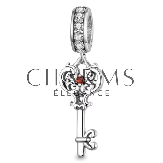 Charm Pendentif - Clé Argentée - Charms Élégance