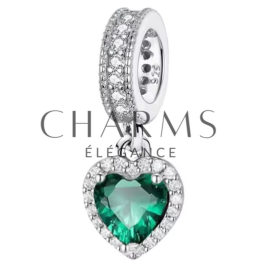 Charm Pendentif Cœur Vert – Amour et Harmonie - Charms Élégance