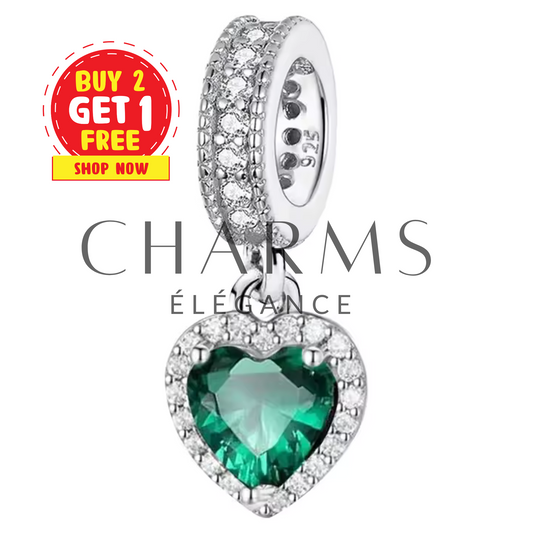 Charm Pendentif Cœur Vert – Amour et Harmonie - Charms Élégance