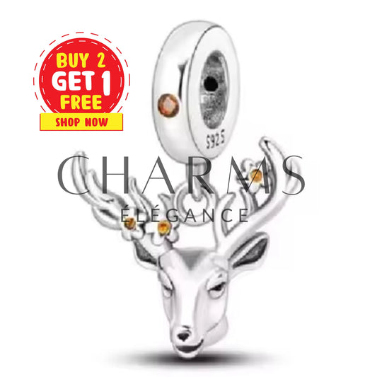 Charm Pendentif - Tête de Cerf - Charms Élégance