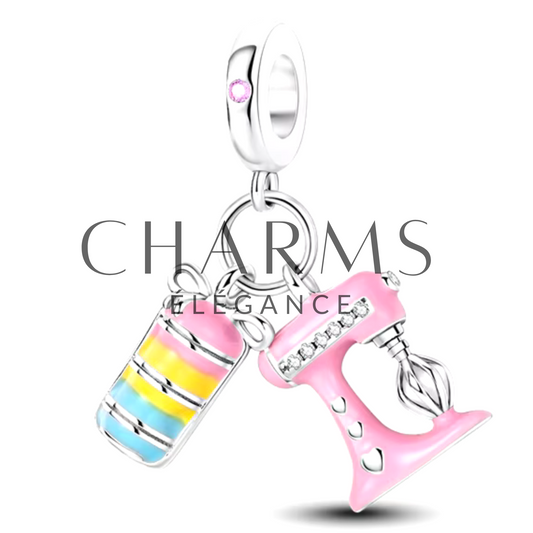 Charm Robot à Pâtisserie avec Macarons - Charms Élégance