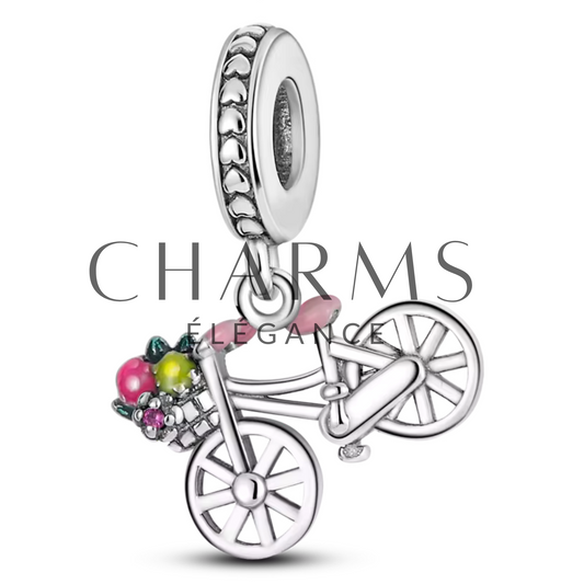 Charm Vélo avec Fleurs - Charms Élégance