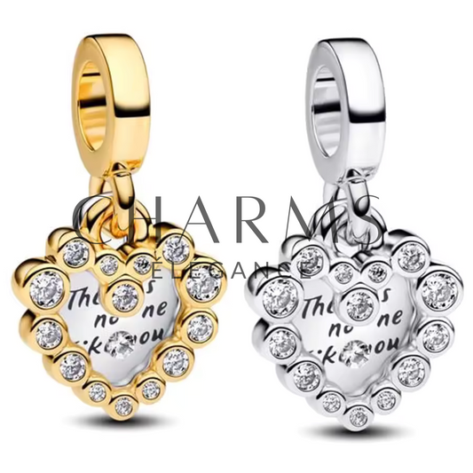 Charm Double Cœur | Argent ou Doré - Charms Élégance
