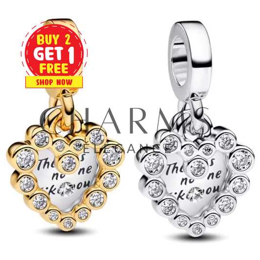 Charm Double Cœur | Argent ou Doré - Charms Élégance