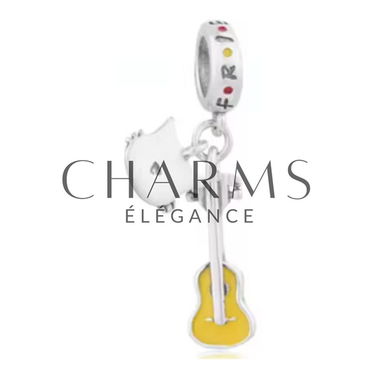 Charm Chat avec une Guitare - Friends - Charms Élégance