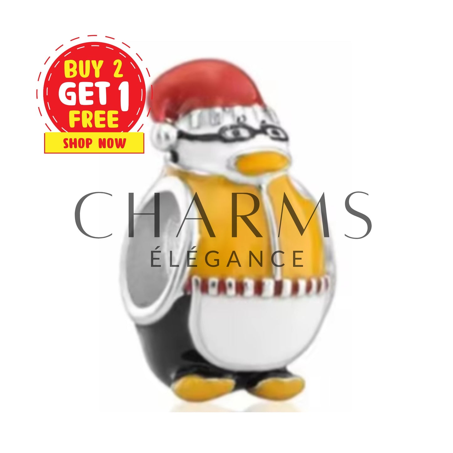 Charm - Hugsy la Peluche Pingouin | Friends - Charms Élégance