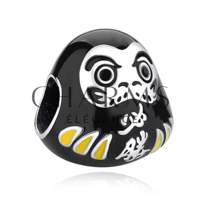 Charm - Daruma Schwarz | Chinesisches Neujahr