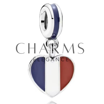 Charm Pendentif - Drapeau Cœur (14 Pays Disponibles)