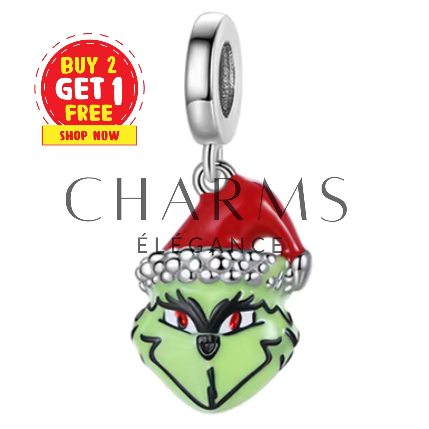 Charm Pendentif - Grinch Père Noël | Noël