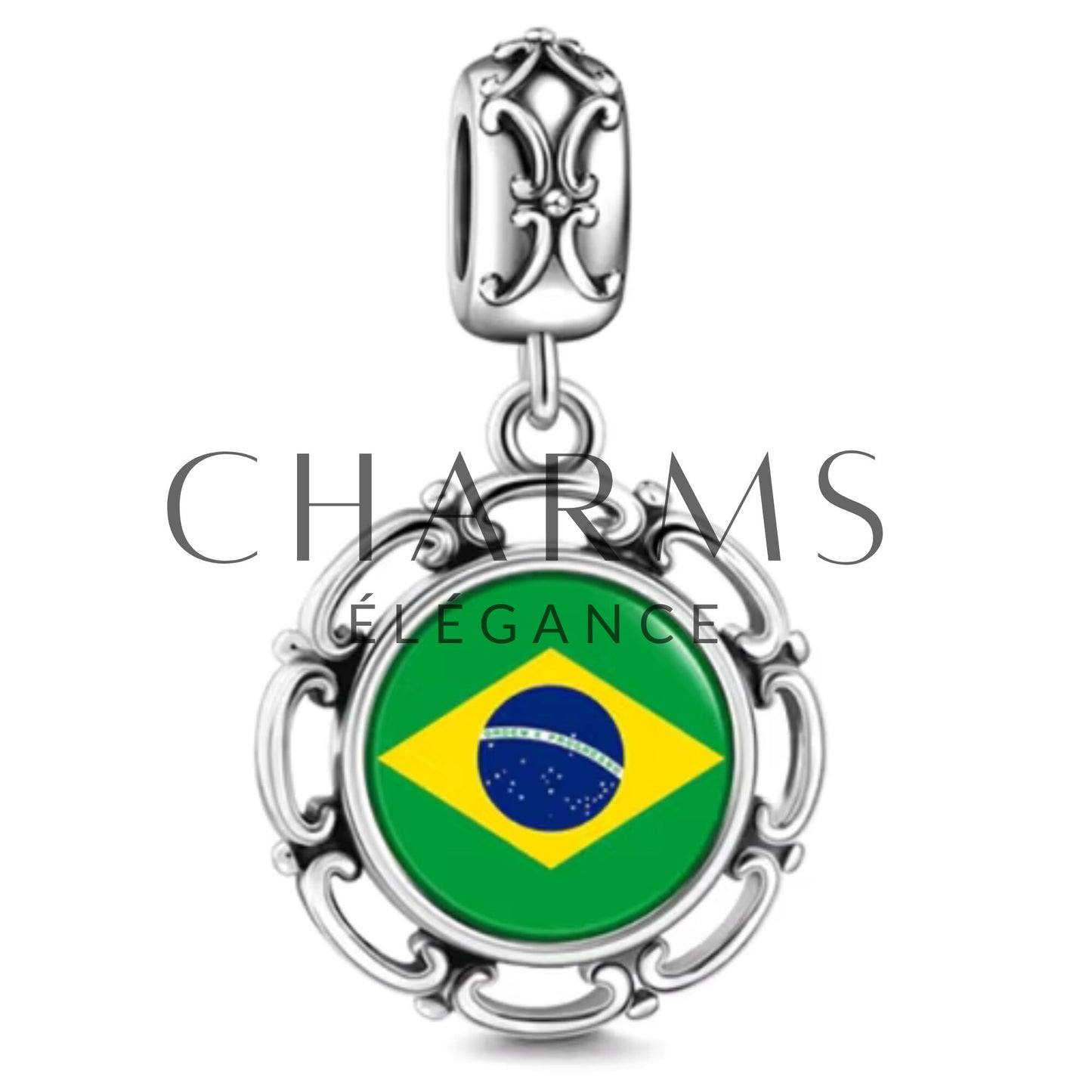 Charm Pendentif - Drapeau du Brésil