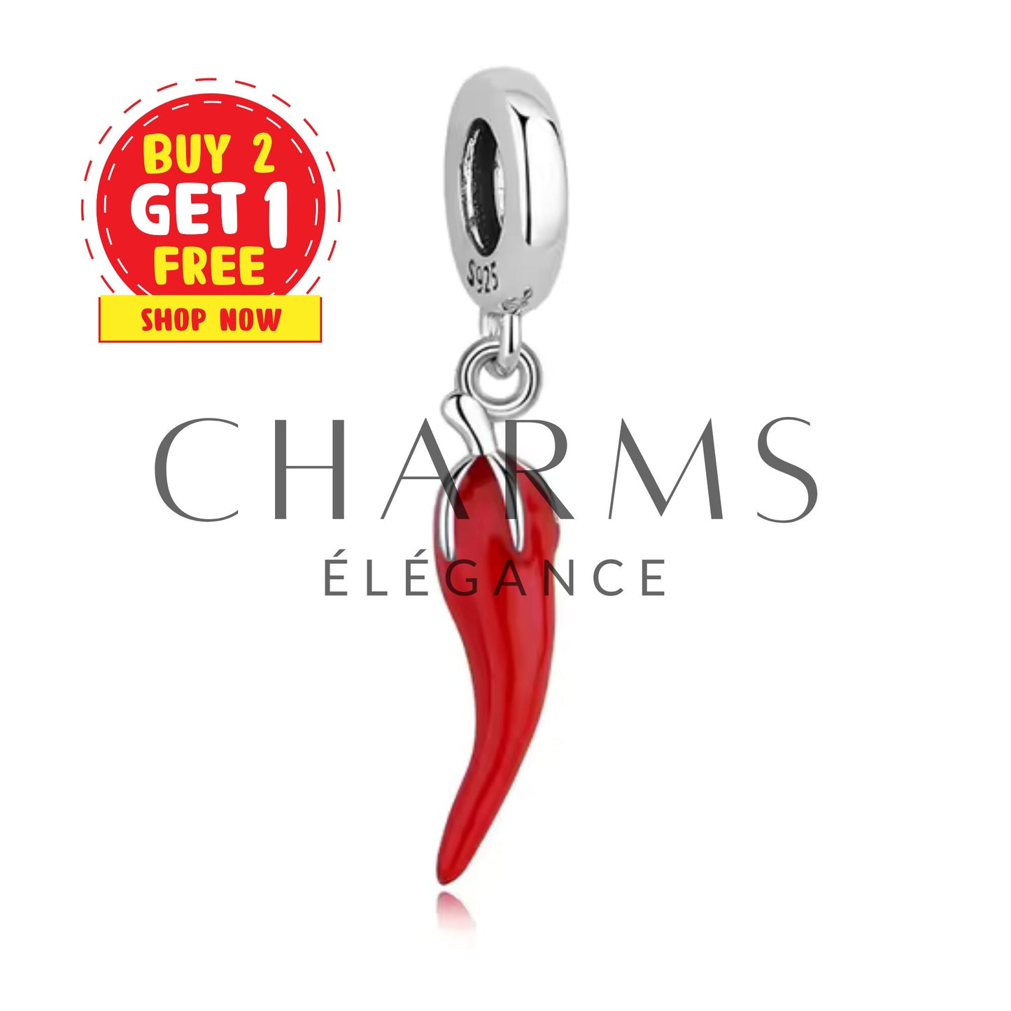 Charm Pendentif - Chili Rouge | Nouvel an chinois