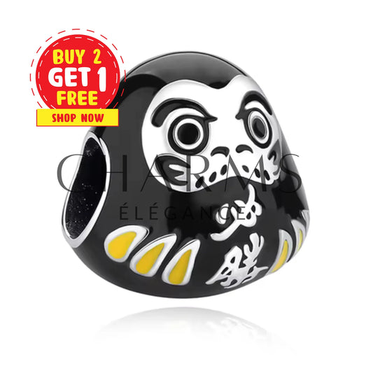 Charm - Daruma Schwarz | Chinesisches Neujahr