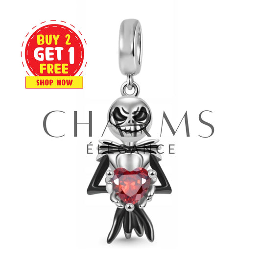 Charm Pendentif - Jack tenant un cœur rouge | Disney (L'Étrange Noël de Monsieur Jack)