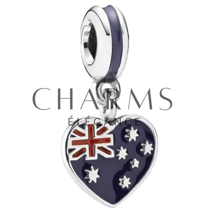 Charm Pendentif - Drapeau Cœur (14 Pays Disponibles)