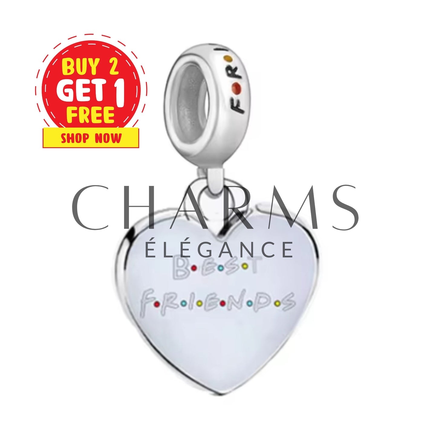 Charm Pendentif - Coeur "Best Friends" | Friends