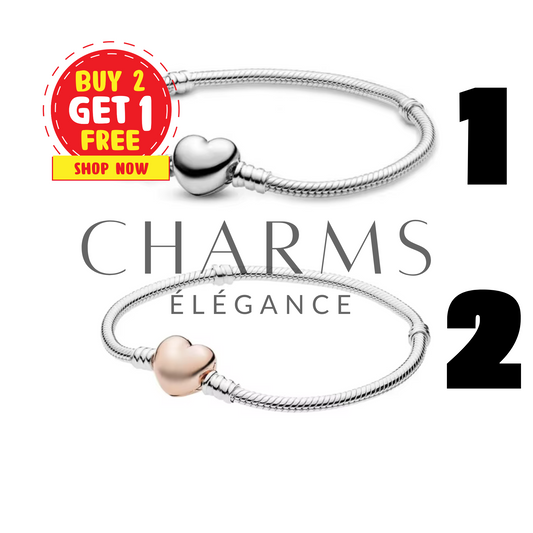 Bracelet Cœur au Choix – Argenté ou Doré - Charms Élégance