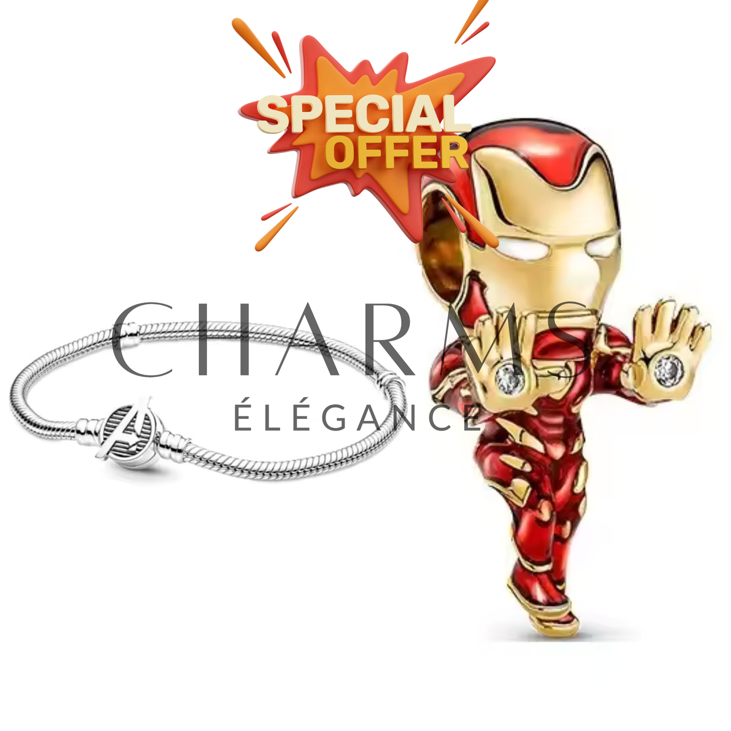 Offre Spéciale - Bracelet Avengers + Charm Iron Man Offert - Charms Élégance