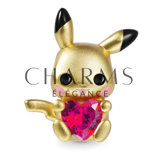 Offre Spéciale - Pikachu avec Diamants Roses et Oranges | Pokémon - Charms Élégance