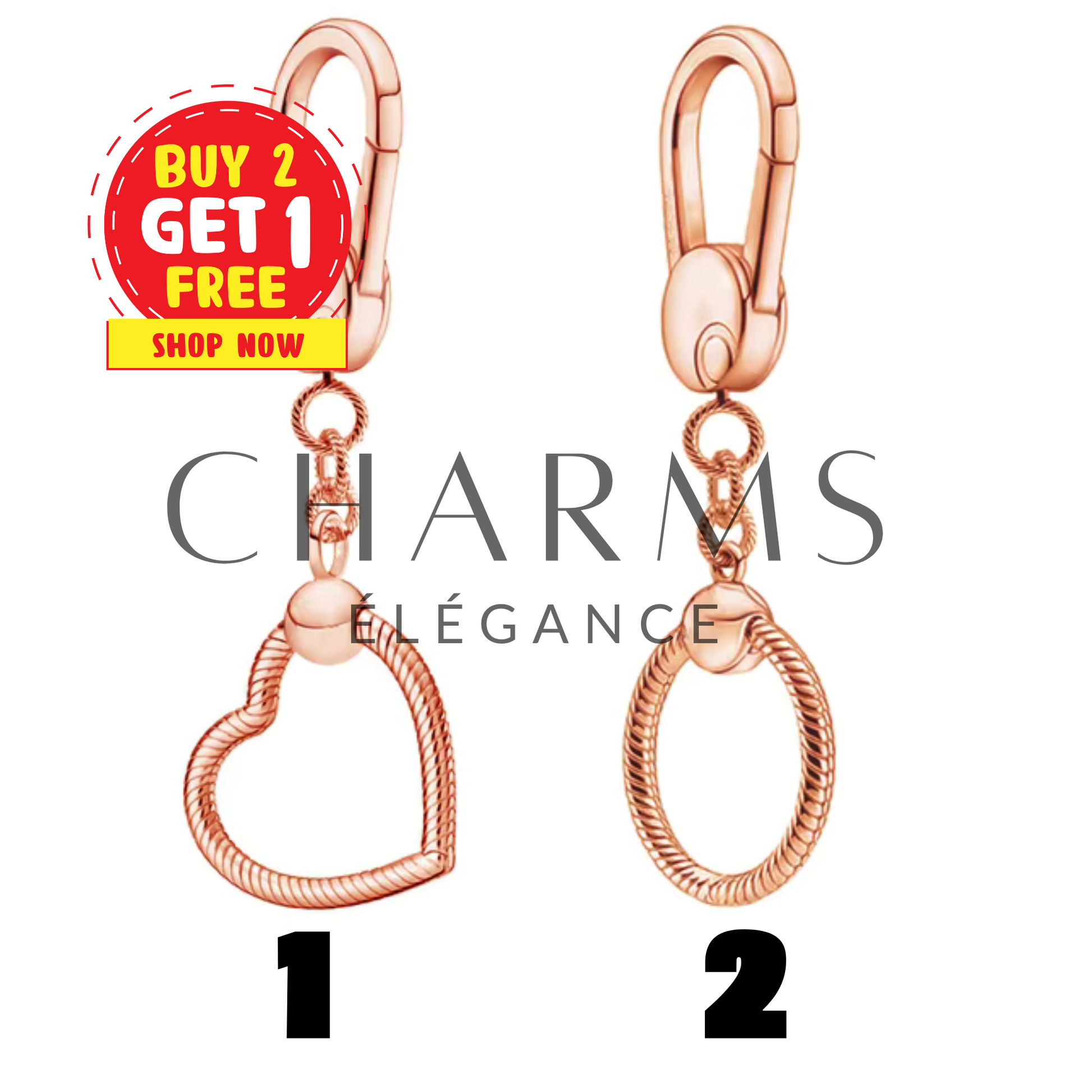 Porte-clés pour Charms - Rose Gold - Charms Élégance