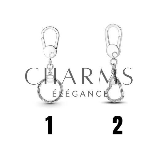 Porte-clés pour Charms - Argenté - Charms Élégance