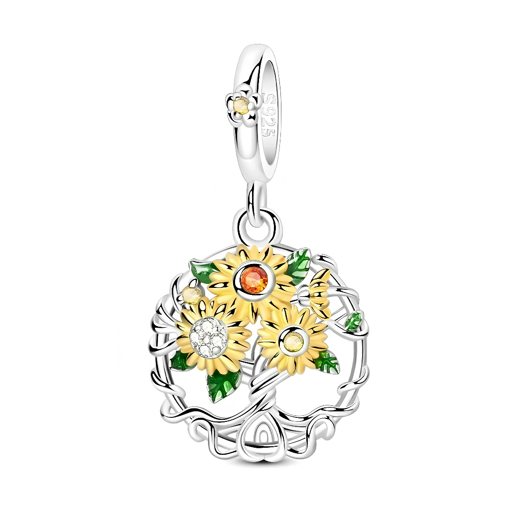 Charm Pendentif - Couronne de Jardin Tournesols