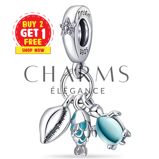 Charm – Tortue, Poisson et Coquillage - Charms Élégance
