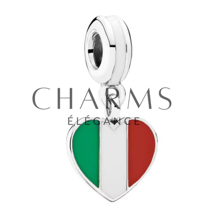 Charm Pendentif - Drapeau Cœur (14 Pays Disponibles) - Charms Élégance
