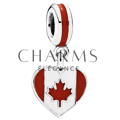 Charm Pendentif - Drapeau Cœur (14 Pays Disponibles) - Charms Élégance