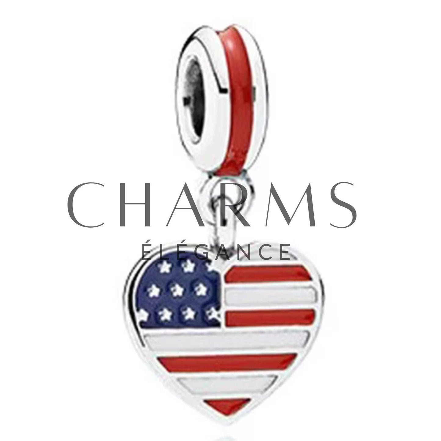 Charm Pendentif - Drapeau Cœur (14 Pays Disponibles) - Charms Élégance