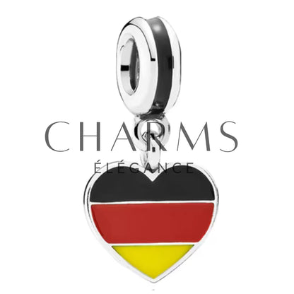 Charm Pendentif - Drapeau Cœur (14 Pays Disponibles) - Charms Élégance