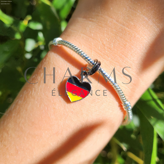 Charm Pendentif - Drapeau Cœur (14 Pays Disponibles) - Charms Élégance